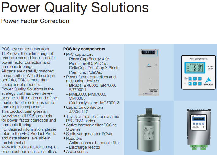 EPCOS Low Voltage Power Factor Correction Capacitor and Accessories